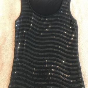 Black Sequin Party Top